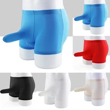 Men Underwear Boxer Briefs Ice Silk Shorts Panties Bulge Pouch Underpants