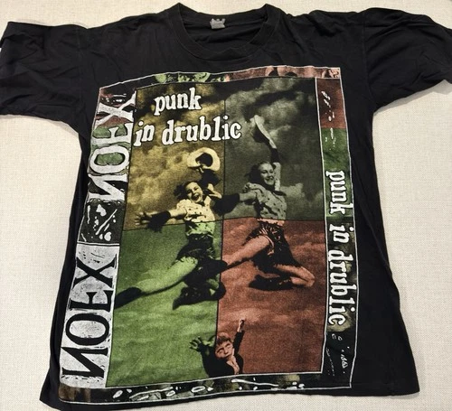 90s NOFX Punk In Drublic T Shirt L Euro Bootleg Punk 1990s vintage concert t-shirt, vintage, single stitch, B+ condition