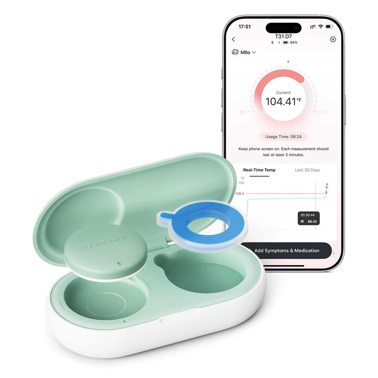Momcozy Wearable Digital Thermometer for Baby, Medical-Grade Accurate green
Opens in a new window or