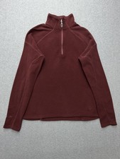 Mountain Hardwear Fleece Pullover Womens Medium Burgundy Quarter Zip Polartec