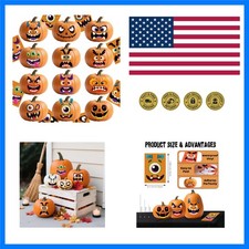 Pumpkin Decorating Stickers Kit, Halloween Pumpkin Face Stickers  24pcs DIY ...