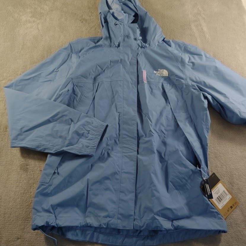 The North Face Antora Jacket Womens Medium Blue DryVent Hooded Rain Waterproof