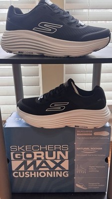 SKECHERS Go Run Max Cushioning Black/White Lace Up Machine Washable Athletic