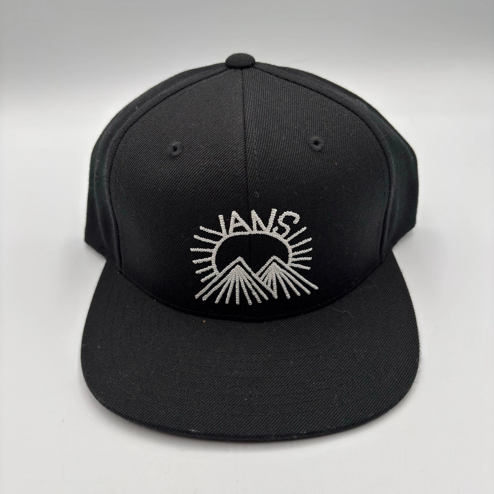 Vans Dakota Mountain Snapback Hat Black Embroidered Sun Mountain VN0A3HJJBLK OS