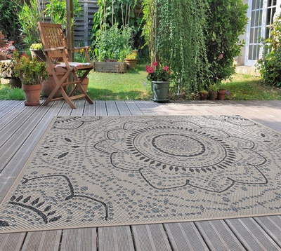 #ad Medallion Easy Cleaning for Patio Deck RugsBalcony Rugs Indoor Outdoor Area... $50.29