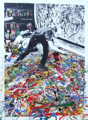 Mr. Brainwash Freedom Art Jackson Pollock HAND EMBELLISHED mixed Media Signed