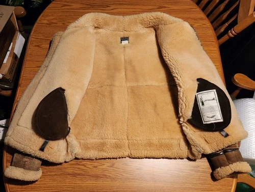 AVIREX B3 BOMBER SHEARLING JACKET Sz 42 AC-17755 Made In USA, GUC image 18