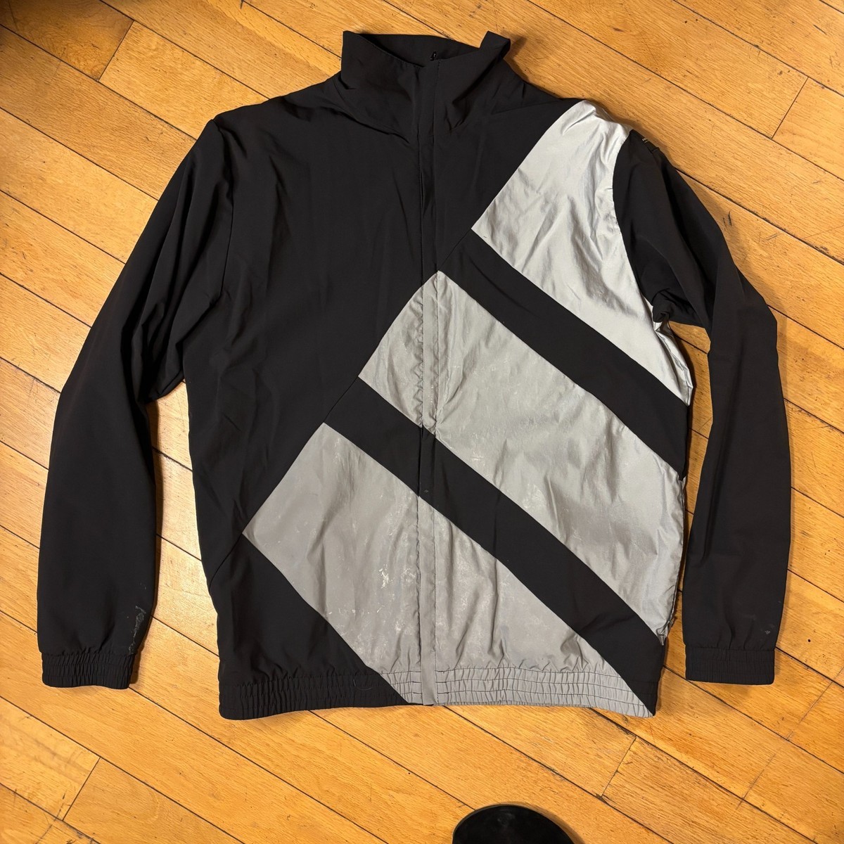 Adidas EQT ADV 91-17 Reflective 3M Windbreaker Jacket Mens L Black 