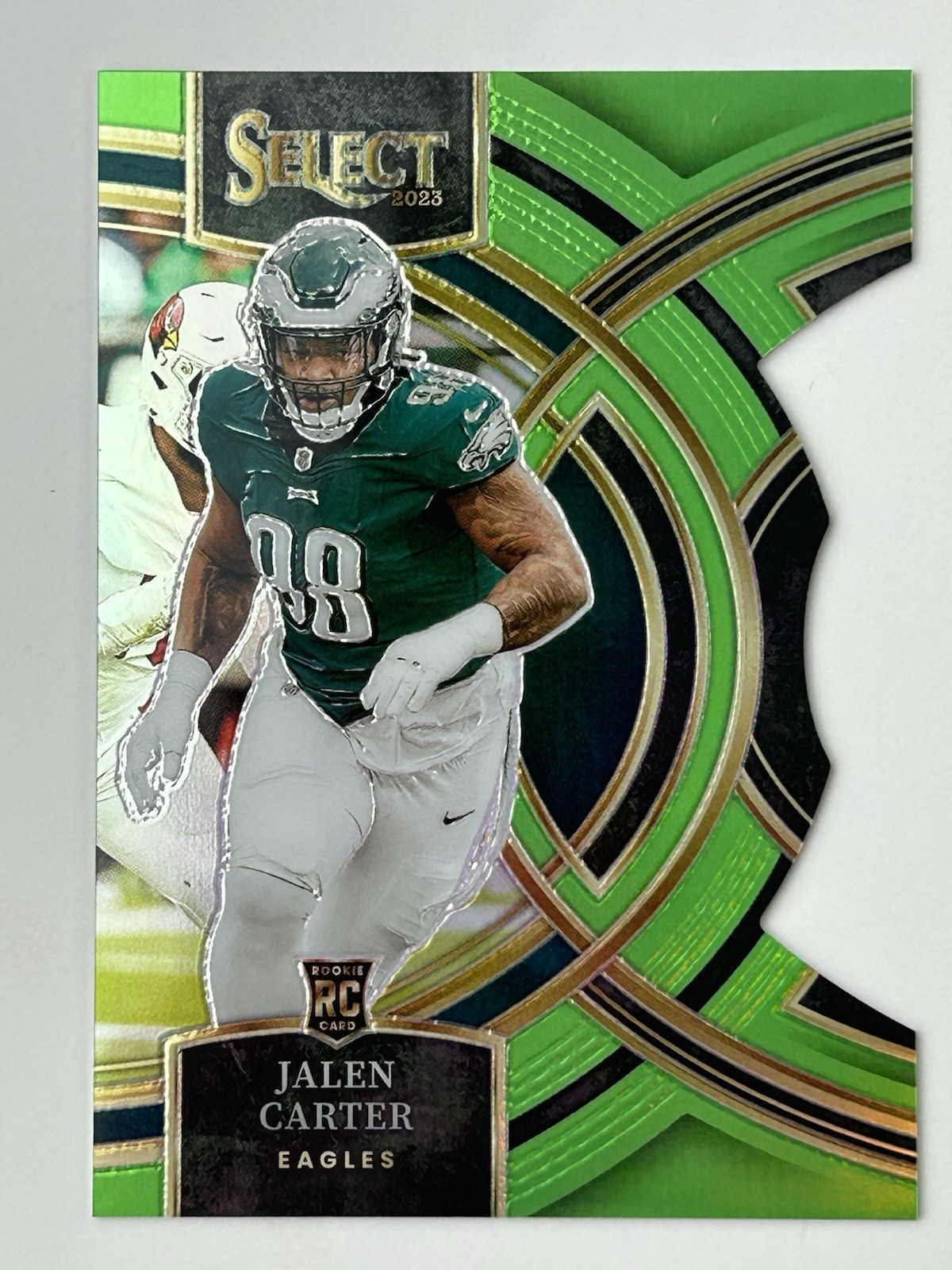 2023 Select Jalen Carter RC Neon Green Prizm Die Cut Premier /499 Color Match