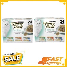 48 Pack Purina Fancy Feast Classic Pate Kitten Food, Wet Cat Food, Seafood, 3 oz