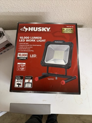 #ad HUSKY 10000 Lumen LED Work Light w Small Stand 2 Modes Hi Lo Fast Ship $49.00