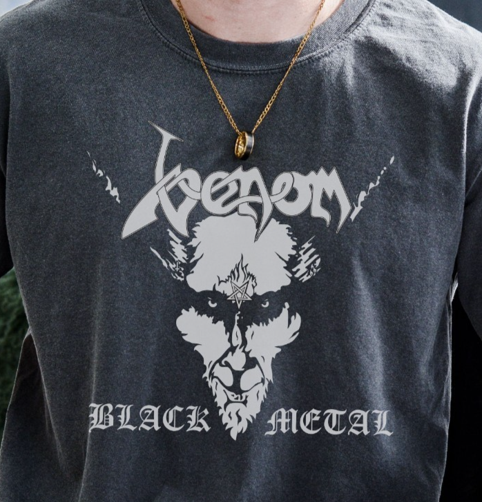 Black Metal Venom T-Shirt Rock Band on Vintage Black Comfort Color