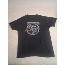 Foo Fighters Mens Black Graphic Band Tee Retro Space Logo T-Shirt Large