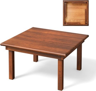 Outdoor Folding Coffee Table, Natural lar Wood Patio Coffee