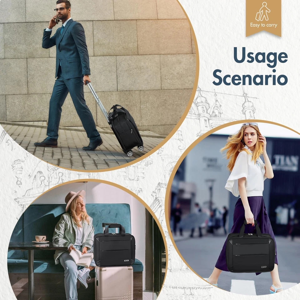 Rolling Laptop Bag - Laptop Briefcase on Wheels for Women/Men Fits Up to 15.6... - Image 3 of 4