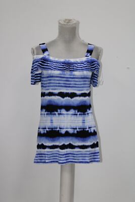 INC International Concepts Tie-Dyed Cold-Shoulder Top (Ombre Dream, S)
