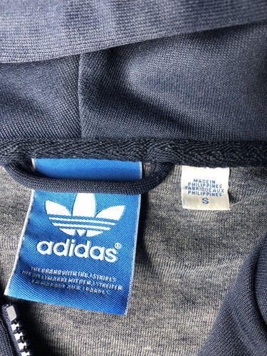Adidas Hoodie Felpa Cappuccio Blu scuro e Bianco Taglia S Unisex Uomo Donna - Foto 6 di 12