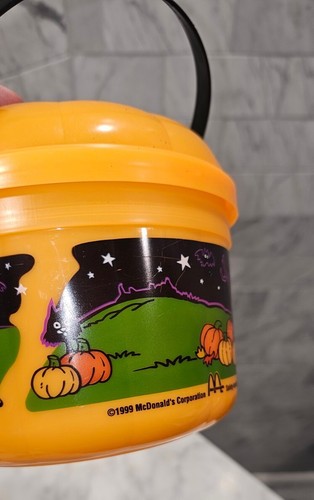 Lot Of 2 Vintage 1990s McDonalds Halloween Happy Meal Buckets W/ Lids FREE SHIPP - Picture 6 of 15