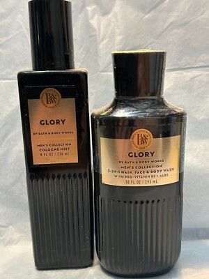 GLORY Men's Bath & Body Work Cologne Mist & 3-in-1 Hair, Face & Body Wash
