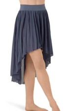 Weissman Blue Pleated Hi/Lo Hem Dance Skirt Child Large LC