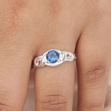 Natural London Blue Topaz Gemstone 925 Sterling Silver Jewelry Wedding Ring Gift