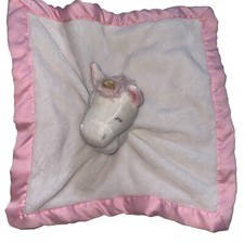 Carters Unicorn Lovey Security Blanket Plush White Pink Satin Soft Blankie 2020