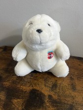 Vintage 1993 Coca-Cola Polar Bear Stuffed Plush Animal Toy 7" Sitting