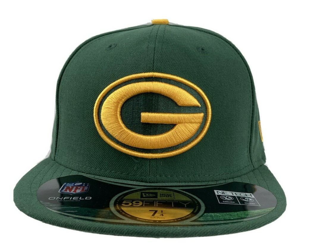 New Era Green Bay Packers NFL 59FIFTY fitted hat Cap size 71/4, 75