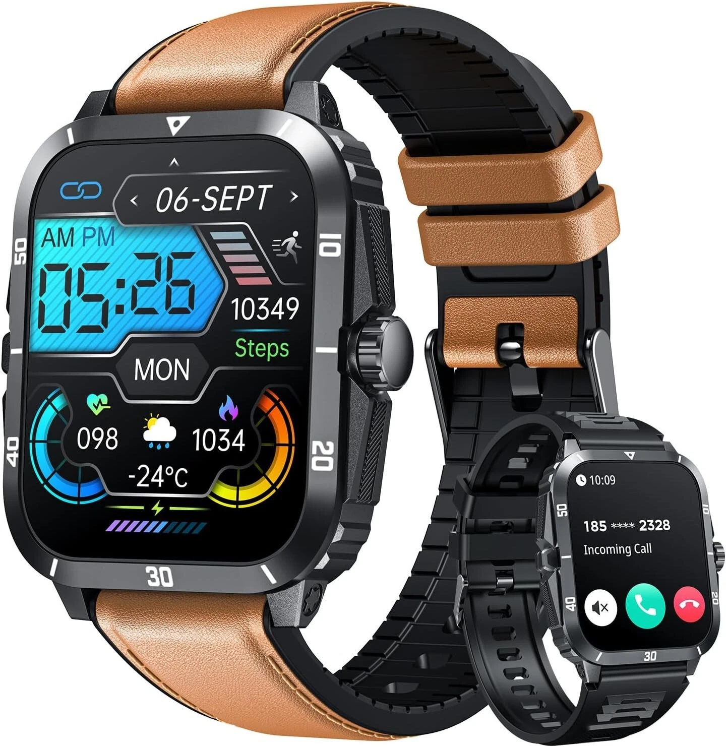 Smart Watch Men with Phone Function Wristwatch Watch for iPhone Samsung Huawei