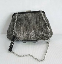 Charming Charlie RSVP Black Metallic Clutch/Shoulder Bag