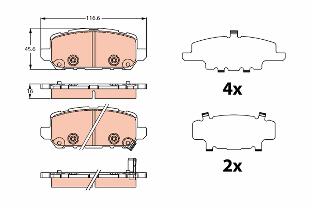 GDB2279 TRW Brake Pad Set, disc brake for HONDA