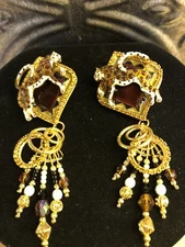 *Lunch At the Ritz CHEEKY CHEETAH Pierced Earrings; New & Never Worn!!