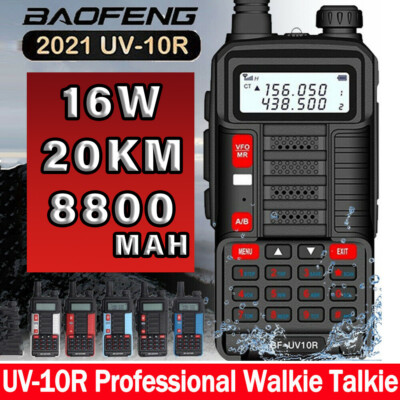 BAOFENG UV10R WALKIE TALKIE 16W 8800MAH VHF UHF DUAL BAND 2 WAY CB HAM  RADIO US