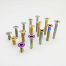 M6x15/25/30/35 M6x40mm Ti Titanium Bike Countersunk Screws Allen Flat Head Bolt