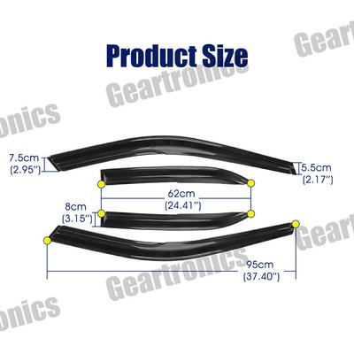 For 18-21 Toyota Camry Smoke Window Visors Mugen Sun Shade Vent Guard