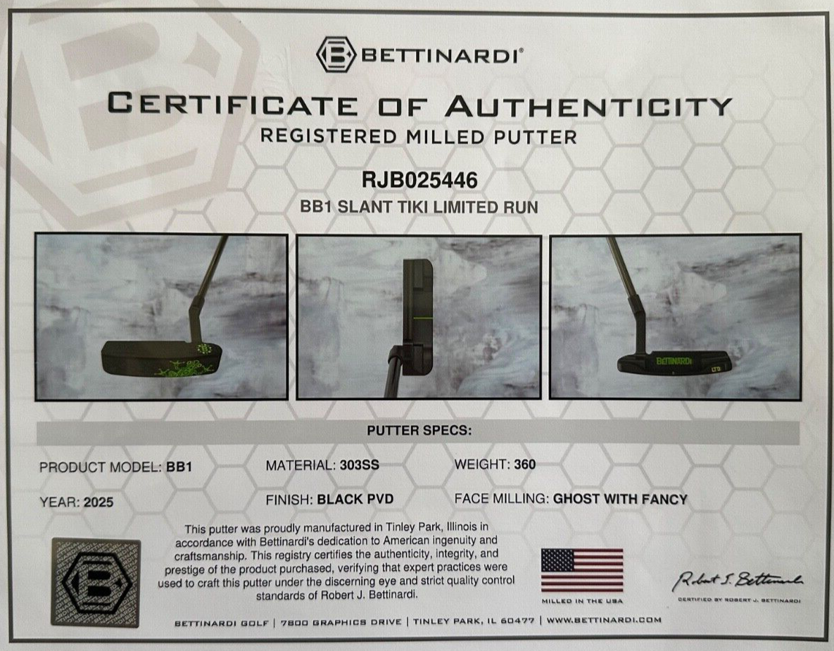 Bettinardi Tiki Bb1 Slant Neck Putter Limited 2025 New | eBay