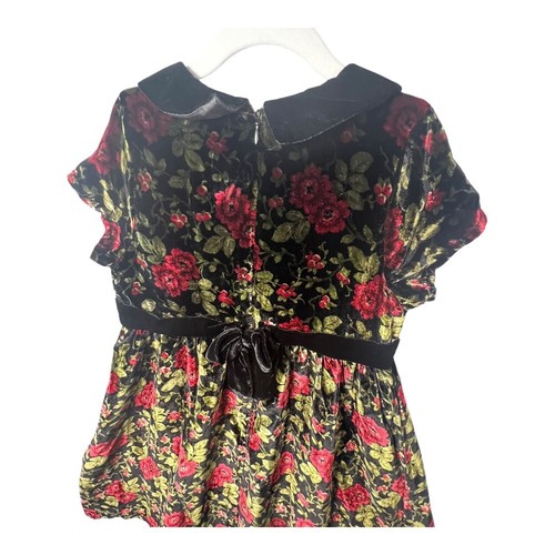 Gymboree Velvet Floral Dress Girls Size 8 Peter Pan Collar Party Boho Rose NWT - Picture 10 of 16