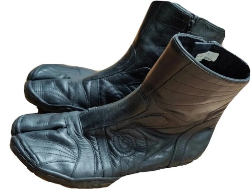 Split toe Leder Tabi barfuß Zehenschuhe Ninja Samurai Stiefel schwarz Gr. 42 - Bild 2 von 11