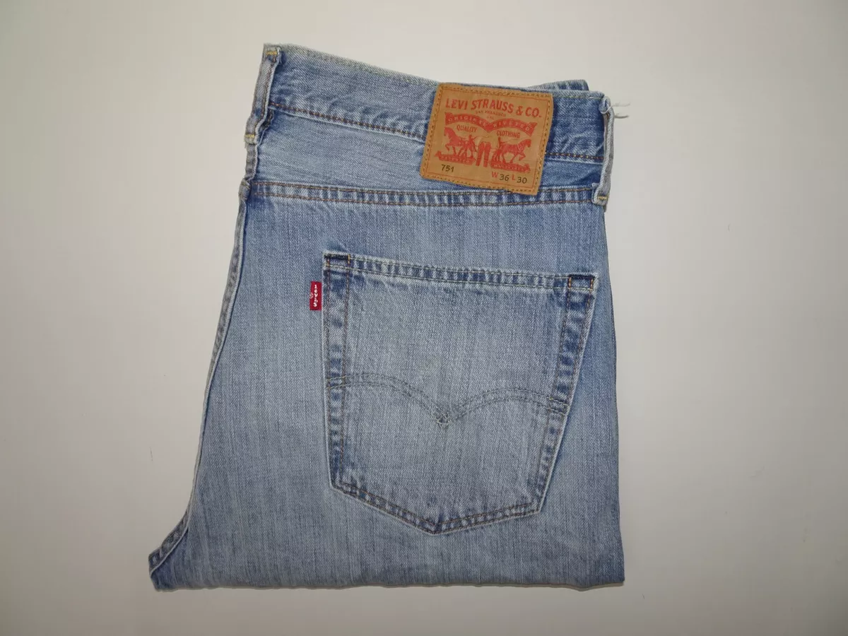 LEVI S 751 Mens Jeans W36 L30 Regular Straight Leg Fit Blue Denim