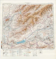 Russian Soviet Military Topographic Map – TASHKENT (Uzbekistan), 1:500K, ed.1986