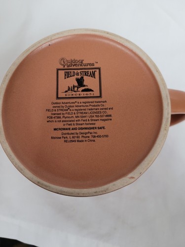 Field and Stream Soup Mug Bowl Coffee 12ozs Bald Eagle Stoneware Cabin Hunting - Picture 7 of 12