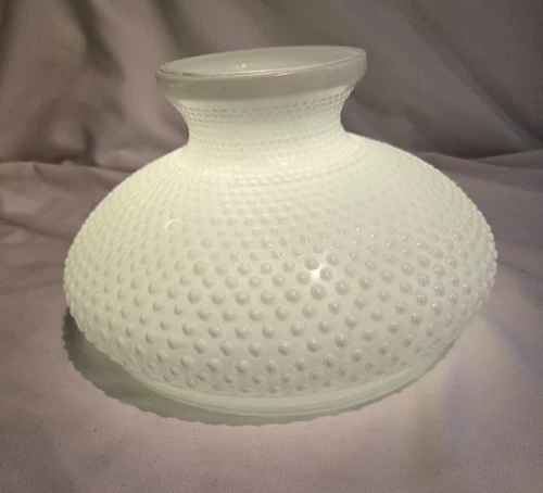 1 VINTAGE HOBNAIL STYLE MILK GLASS SHADE FOR OIL/KEROSENE LAMP