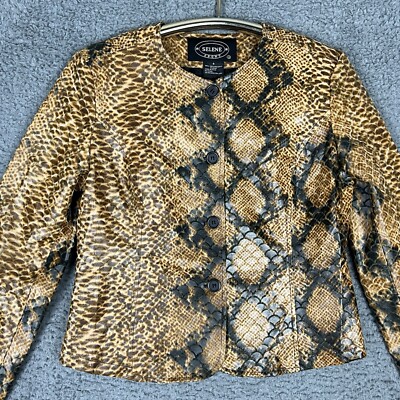 Selene Sport Women's Jacket Blazer Size Pleather Snakeskin Button-down  Office
