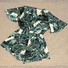 Tropical Romper Shorts and Short Sleeve Women's size Medium