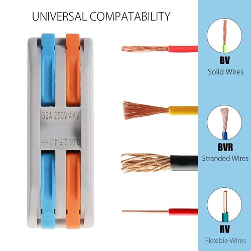 9pcs Compact Splicing Wire Connectors Assortment Pack Lever Connector Kit - Picture 5 of 6