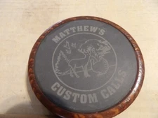 mathew's custom calls slate in leoperd wood pot 