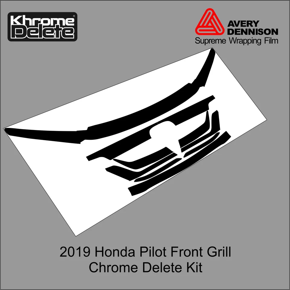 Vinilo de eliminación de cromo para parrilla Honda Pilot 2019-2021 Foto 4 de 4