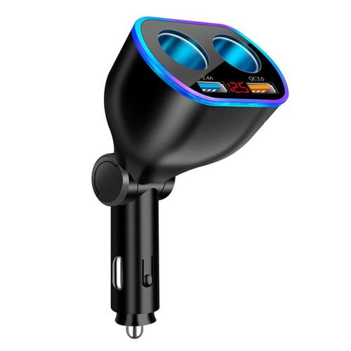 DC12V 2 Way Car Cigarette Lighter Socket Splitter Dual USB Charger QC3.0 Adapter - Picture 3 of 12
