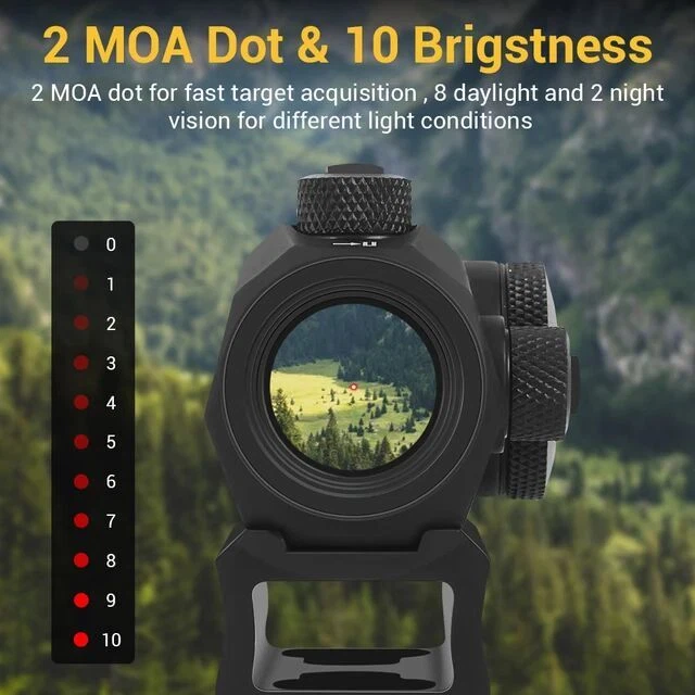 Red Dot Sight Motion Awake 2 MOA 1X20mm Red Dot Optics Scope With Riser Mount - Image 3 of 4