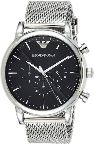 Original Emporio Armani AR1808 46mm Classic Chronograph Black Dial Men's  Watch | eBay